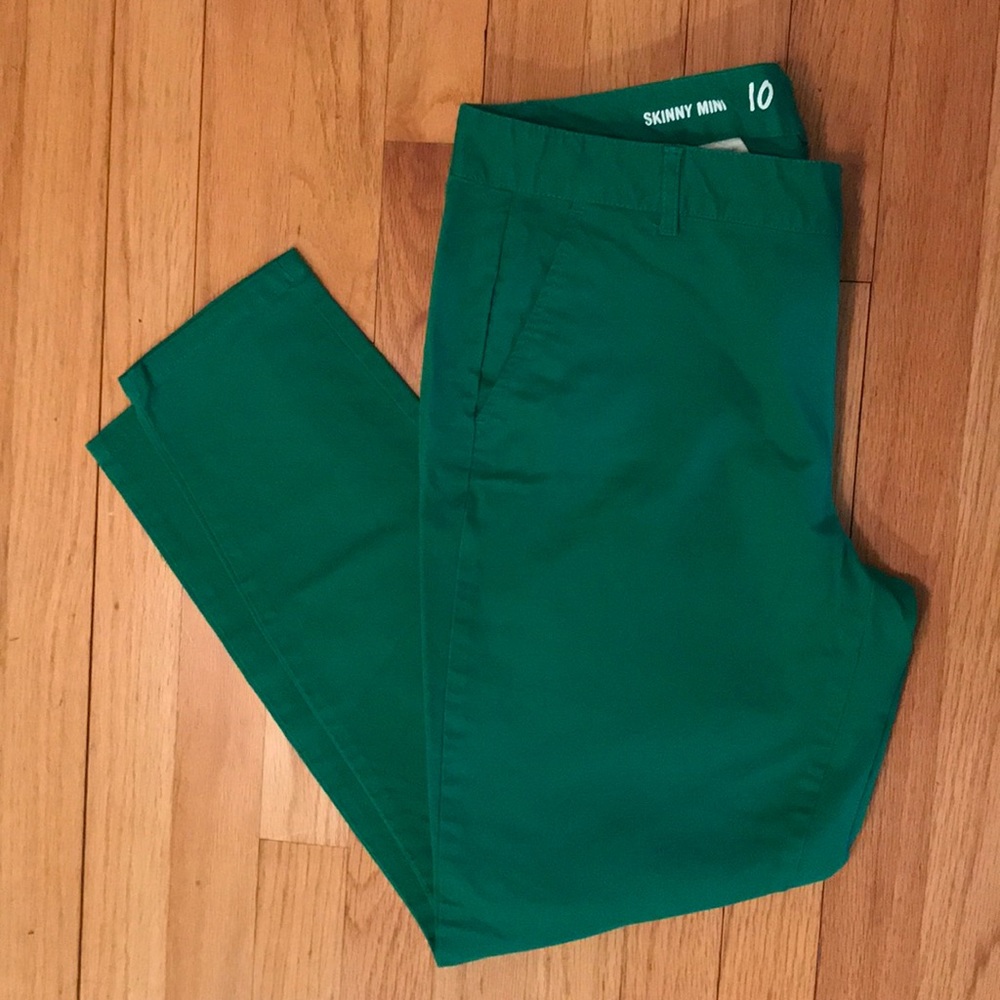 Gap Kelly Green Skinny Mini Khakis, 10